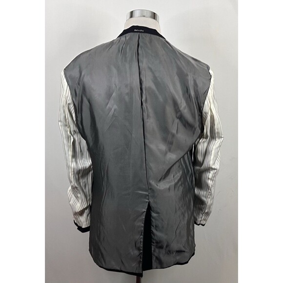 Chaps 42R Sport Coat Wool Silk Cashmere Black Two Button Lined Vented - Picture 8 of 8